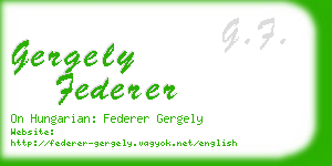 gergely federer business card